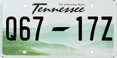 TN license plate Q6717Z