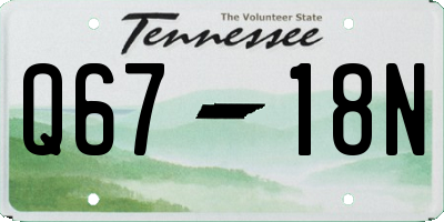 TN license plate Q6718N