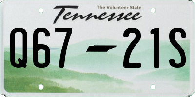 TN license plate Q6721S