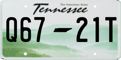 TN license plate Q6721T