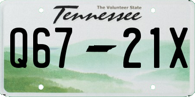 TN license plate Q6721X
