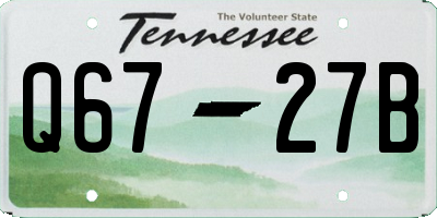 TN license plate Q6727B