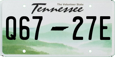 TN license plate Q6727E