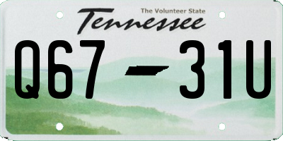 TN license plate Q6731U