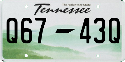 TN license plate Q6743Q