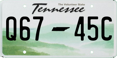 TN license plate Q6745C