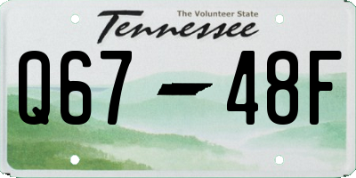TN license plate Q6748F