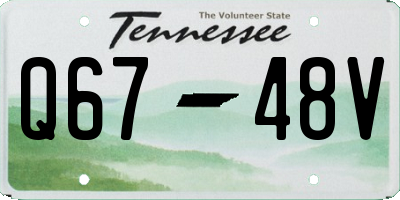 TN license plate Q6748V