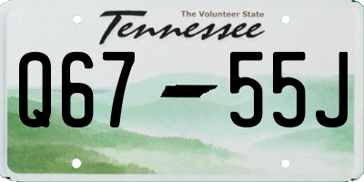 TN license plate Q6755J