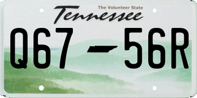 TN license plate Q6756R