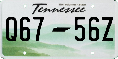 TN license plate Q6756Z