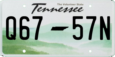 TN license plate Q6757N