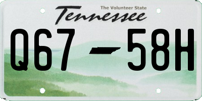 TN license plate Q6758H