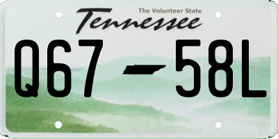 TN license plate Q6758L