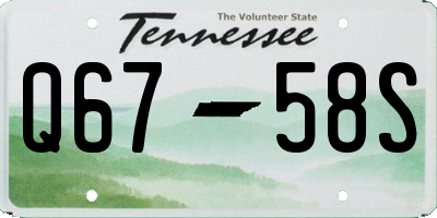 TN license plate Q6758S