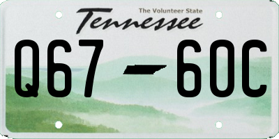 TN license plate Q6760C
