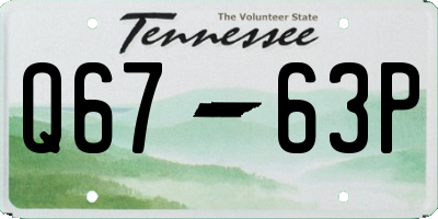 TN license plate Q6763P