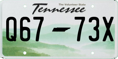 TN license plate Q6773X