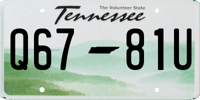 TN license plate Q6781U