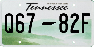 TN license plate Q6782F