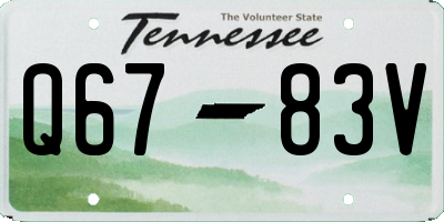 TN license plate Q6783V