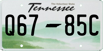 TN license plate Q6785C