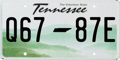 TN license plate Q6787E