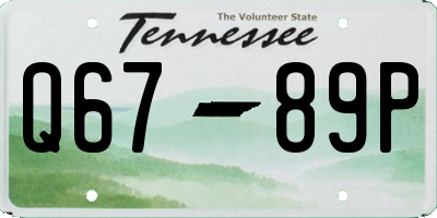 TN license plate Q6789P