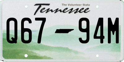 TN license plate Q6794M