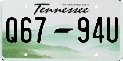 TN license plate Q6794U