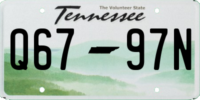 TN license plate Q6797N