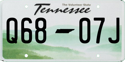 TN license plate Q6807J