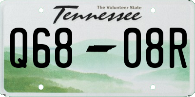 TN license plate Q6808R