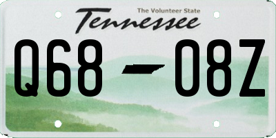 TN license plate Q6808Z