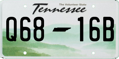 TN license plate Q6816B