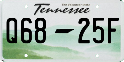 TN license plate Q6825F