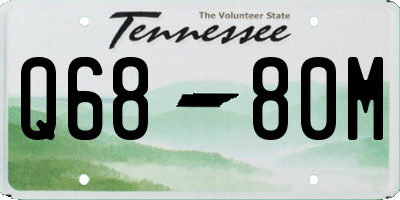 TN license plate Q6880M