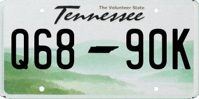 TN license plate Q6890K