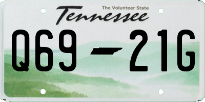 TN license plate Q6921G