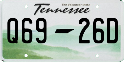 TN license plate Q6926D