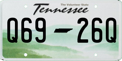 TN license plate Q6926Q