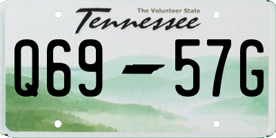 TN license plate Q6957G