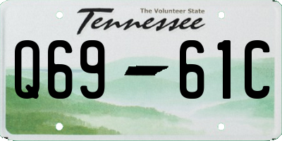 TN license plate Q6961C