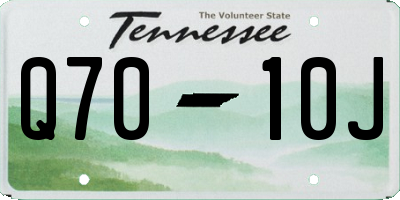 TN license plate Q7010J