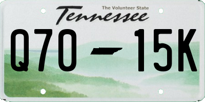 TN license plate Q7015K