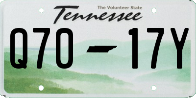 TN license plate Q7017Y