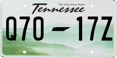 TN license plate Q7017Z