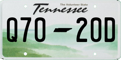 TN license plate Q7020D
