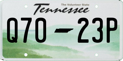 TN license plate Q7023P