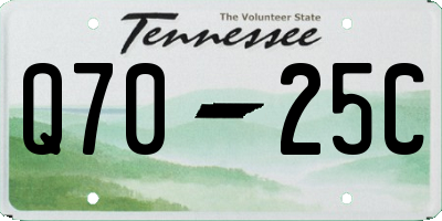 TN license plate Q7025C